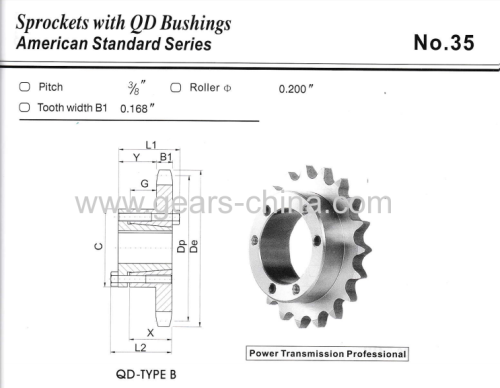 High quality with best price customized sprocket QD bushed sprocket 