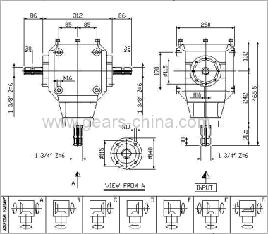 TC series construction machinery parts gearbox for agricultural machinery