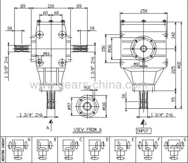 Worm Gear Standard Sizes Gearbox For Agricultural Machinery agricultural gearbox