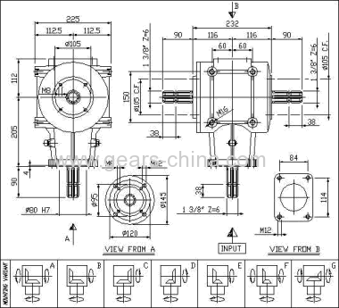 center drives Gearbox for agricultural machinery