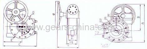 Slurry gate valve operated bevel gear