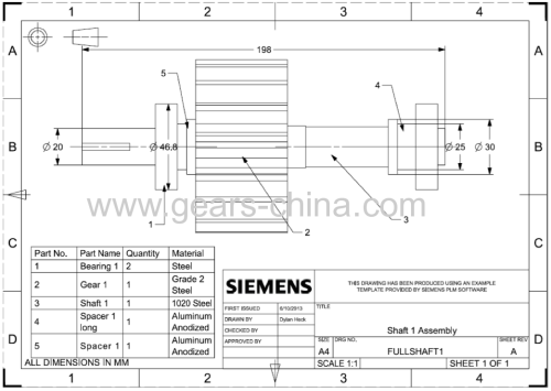 MMS Spline gear PCBA shaft and TFT-LCD & Backlight Unit Internal spline gear
